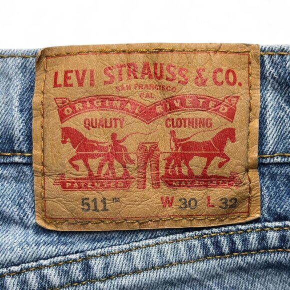 Levi's 511 blue acid wash denim jeans men’s size W30xL32 - Picture 4 of 7